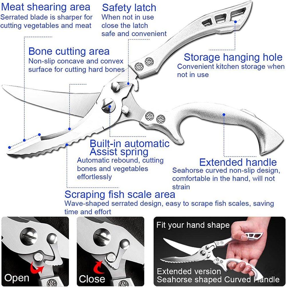 🔥Ultra Sharp Stainless Steel Bone-Cut Scissors