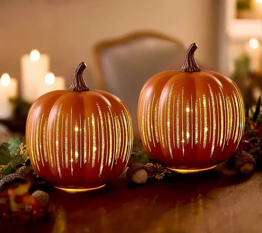 🔥2025 HOT SALE - 🎃Buy Large, Get Small FREE! 🎃✨ Illuminated Starry Night Pumpkins by Valerie✨